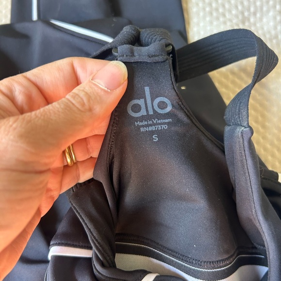 ALO Yoga Black and White Sports Bra - Picture 2 of 2